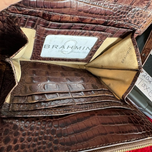 Brahmin Brown Crossbody Bag with Crocodile Texture - Picture 7 of 7
